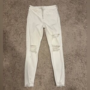 American Age Cream Stretch Jeans Hi Rise Jegging